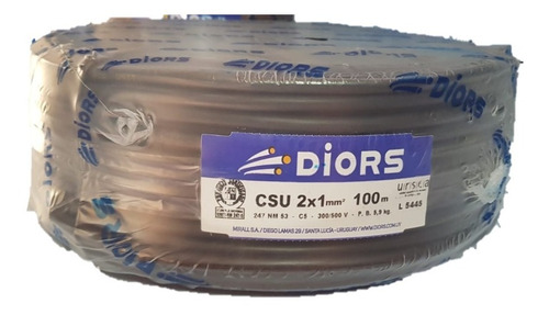 Cable Bajo Goma Diors 100 Metros 2x1mm