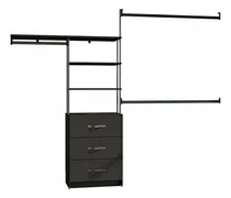 Comprar Playcon Closet Urbano 3 Cajones, 3 Espacios Colgadores Color Negro