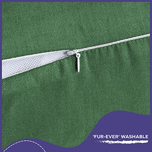Cama Rectangular Transpirable Para Perro Grande Color Verde