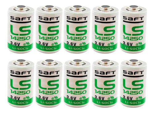 Saft 10 X Ls 14250 Ls14250 C 12 Aa 3.6 V Batera De Litio 120