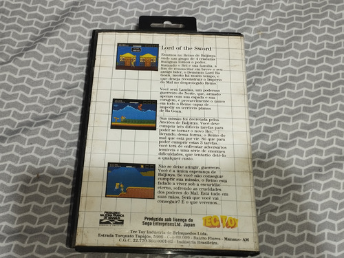 Lord Of The Sword Master System Original