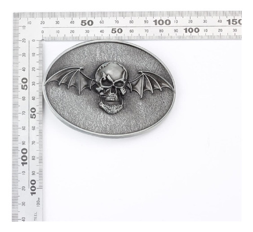 Hebilla De Cinturón Calavera Gótica Murciélago Mmg