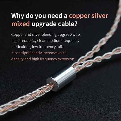 Imagen 7 de 10 de Cable Trenzado De Plata De Cobre Phoe Kz Para Zst/zs10/as10/