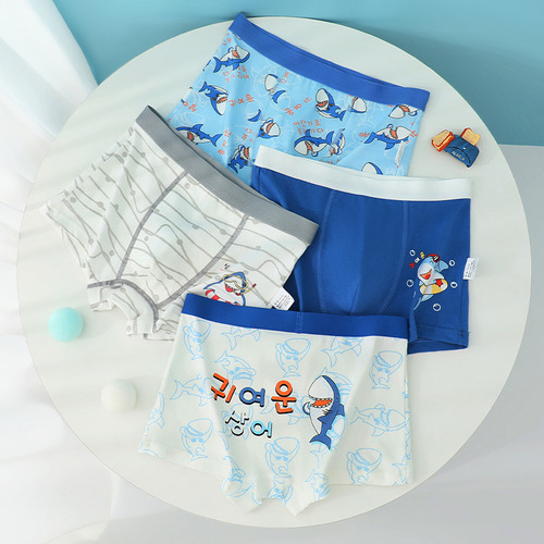 Calzoncillos Tipo Bóxer De Algodón Puro Para Niños Con Diseñ