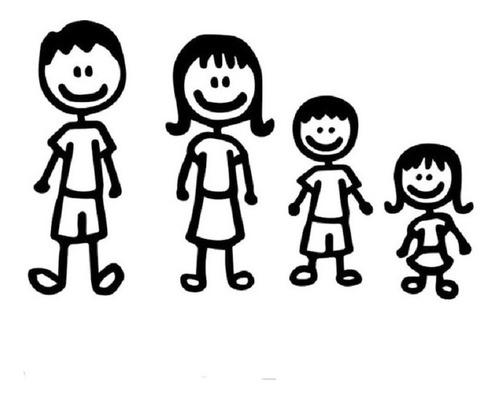 Imagen 1 de 1 de Stikers Vinil Familia Niños A Bordo Auto Cajuela Decorativo