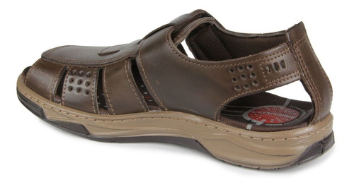 Imagem 3 de 6 de Sandalia Masculina Pegada 132202 Em Couro - Cravo