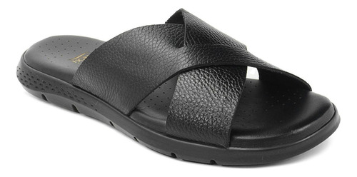 Sandalia Caballero Flexi Piel Casuales Negro Comodidad 25-29