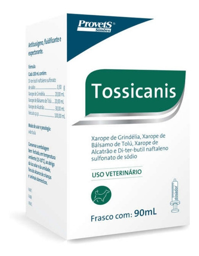 Tossicanis Xarope 90ml - Provets ( Xarope Natural P/ Cães ) 