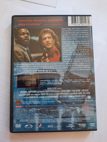 Arma Mortal / Dvd / Mel Gibson