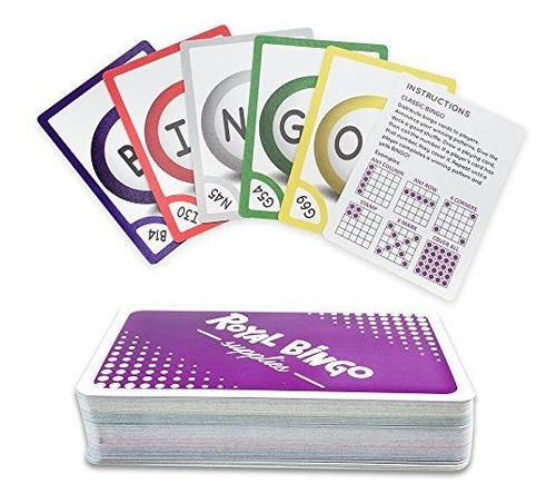 Royal Bingo Suministros Pack De 81 Cartones De Bingo De Llam
