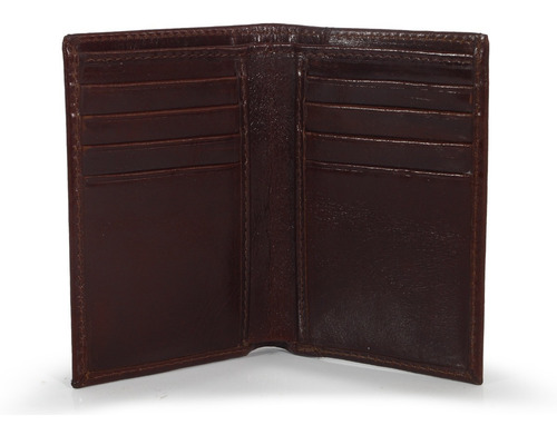 Imagen 3 de 6 de Cartera Billetera Vertical Delgada Piel Genuina Hombre Mujer