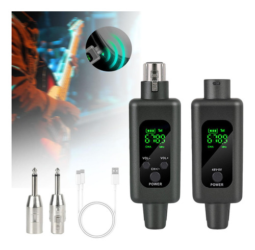 Inaldo Del Receptor Del Transmisor Xlr Kit De 1 Por 1 Negro
