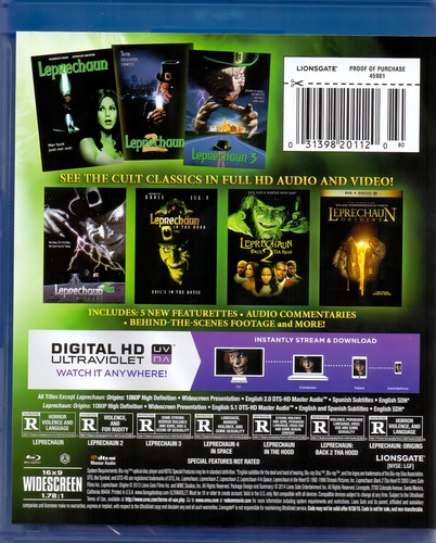Leprechaun La Coleccion Completa Peliculas Blu-ray + Cop Dig