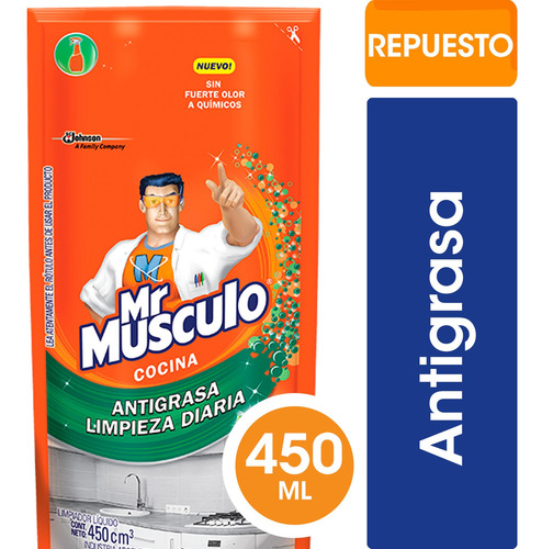 Limpiador Liquido Mr Musculo Anti-grasa Repuesto X 450ml
