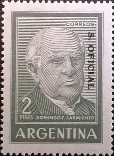 Argentina, Sello Oficial Gj 742 Sarmiento 2p Off Mint L11381