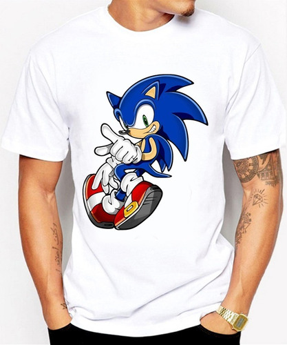 Camisas Para Hombre Blancas Sonic Gamer Diseños Modernos