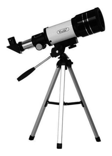 Telescopio Astronomico Profissional Csr 300x70mm Profissiona Cor Prata