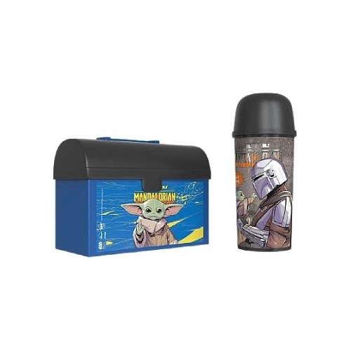 Set Star Wars Mandalorian Lunchera Valija + Vaso Tapa Grogu