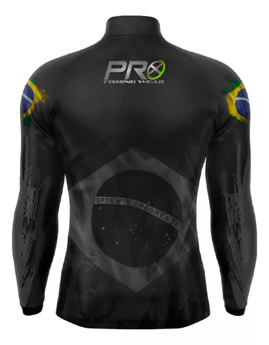 Camisa Camiseta Blusa Pesca Proteção Solar Uv50 Brasil Pro-x