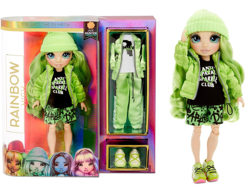 Rainbow High Jade Hunter - Green Clothes Fashion Doll With 2