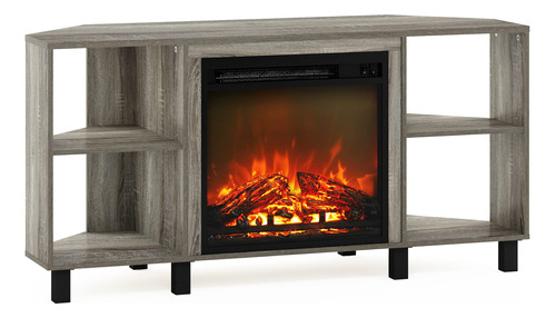 Furinno Jensen Soporte Esquinero Para Tv Con Chimenea 4