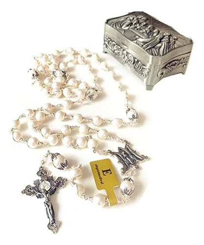 Elegantmedical Collar De Rosario Católico Con Cuentas De Per