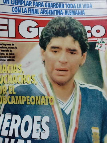 Revista El Gráfico Número 3692 , Julio De 1990 , Subcampeón (Usado)