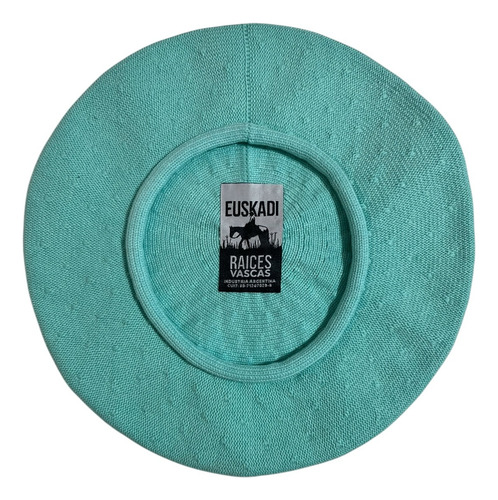 Boina Vasca Euskadi De Algodón Vuelo 28cm Sin Tafilete Verde Agua 28cm
