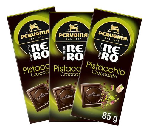 Chocolate Italiano Perugina Nero Pistacchio 85g (3 Unidades)