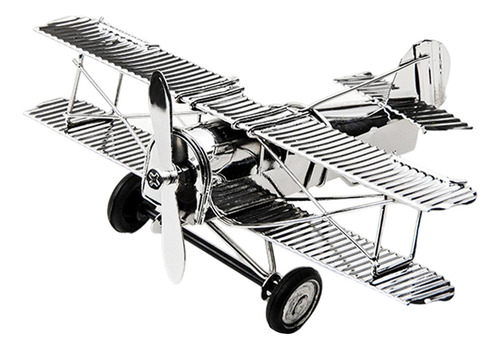 \ Modelo De Avión Vintage, Miniavión Decorativo Plata Media