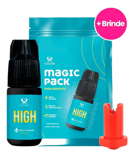 Pegamento para extensiones de pestañas Sobelle High Eyelle, 3 ml, color negro