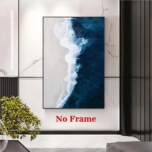 Ocean Wave Canvas Wall Art Azul Marino Océano Imágenes Playa