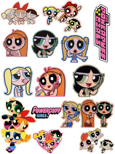 Planilla Stickers Powerpuff 28cm Aprox