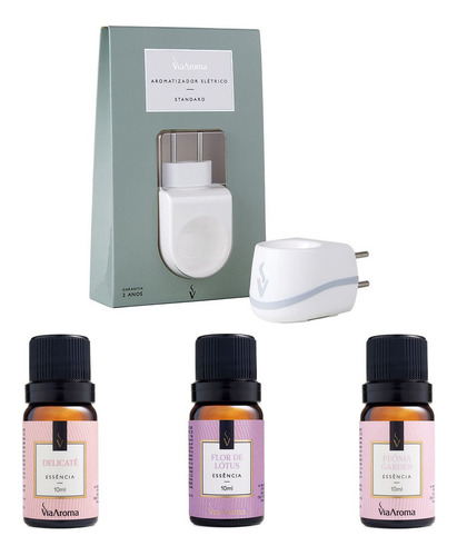 Kit Aromatizador Elétrico Standard Via Aroma + 3 Essências