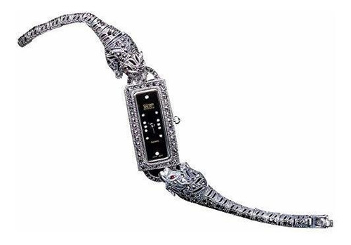 Reloj De Ra - Women Wrist Watches Leopard Pave Marcasite Bla