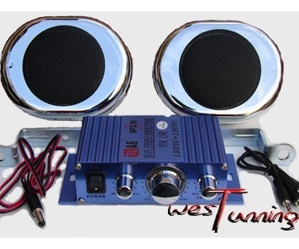 Imagen 2 de 8 de Kit De Musica Audio Para Tu Moto 360w Parlantes + Potencia
