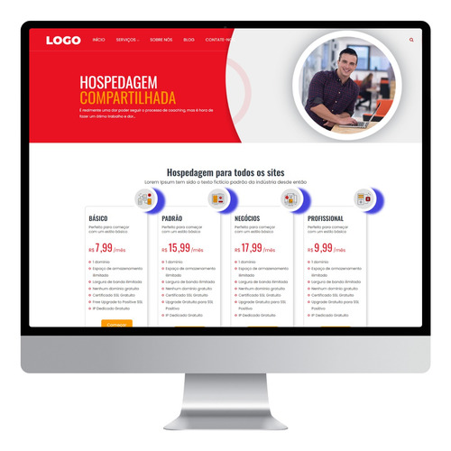 Site De Hospedagem Profissional, Responsivo, Administrável..