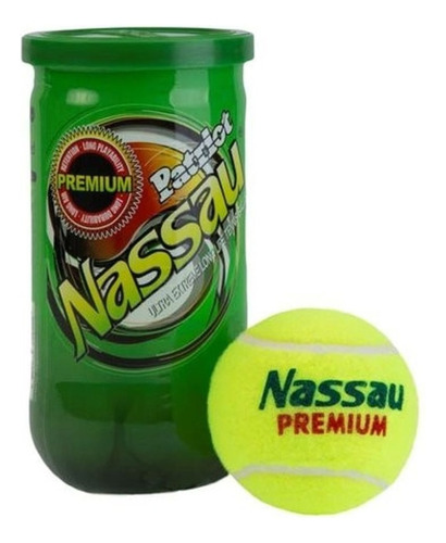 Pelota Padel Nassau X 2 Tubo Paddle Profesional Aprobado Itf