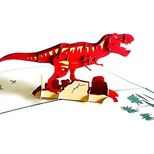 Tarjeta Pop-up 3d De Trex Cumpleaños, Felicitaciones, ...