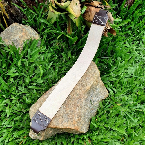 Imagem 6 de 10 de Kit Afiação Faca Strop Couro, Pedra Carborundum, Pasta Polir