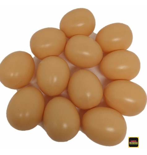 Uma Dúzia Ovos Falsos De Mentira Plástico Indez Galinha