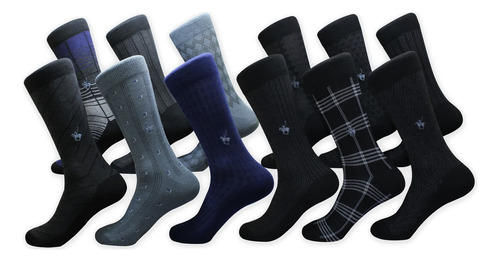 12 Pares De Calcetines De Vestir De Lujo Polo Club Caballero