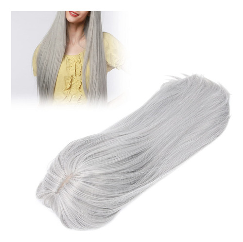 Peluca Larga, Peluca De Pelo Gris Para Mujer, Peluca