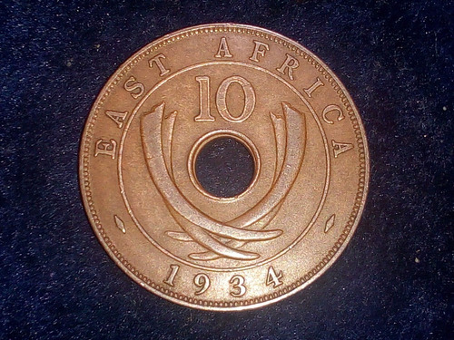 Moneda Africa Del Este Britanica 10 Cents 1934. #19. Vf+