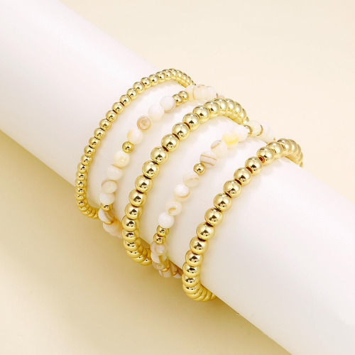 Una Nube De Oro Pulseras Con Cuentas De Oro Para Mujeres De