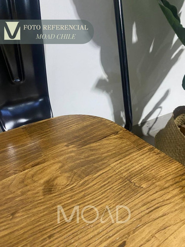 Silla Tolix Acero Reforzado Con Asiento De Madera Oscuro