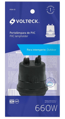 Portalámpara De Pvc Para Intemperie, Volteck 46509 10 Pzas