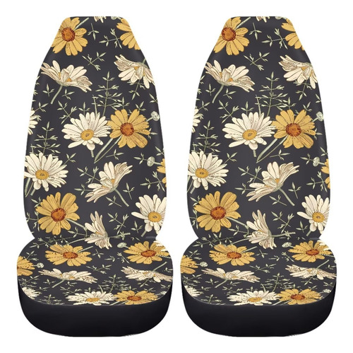 Fuibeng Vintage Daisy Flower Car Seat Cover For Women,hippie