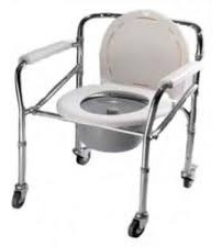 Silla Tipo Sanitario Con Ruedas En Aluminio Ref: Ci-696l
