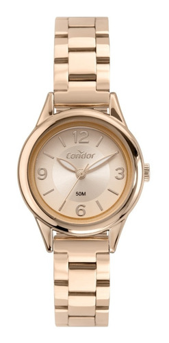 Relógio Feminino Rose Condor De Pulso Pulseira Metálica Nfe